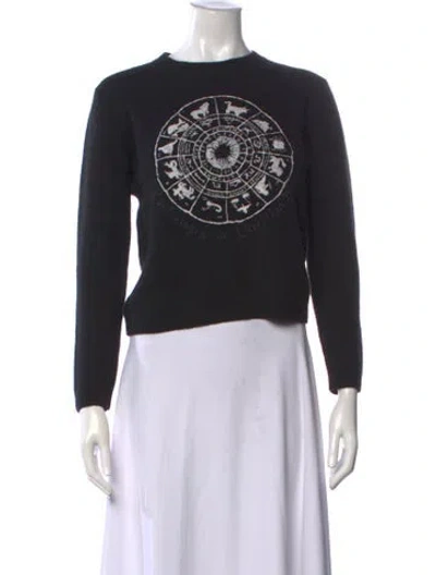 Pre-owned Dior Cashmere Graphic Print Sweater In Black