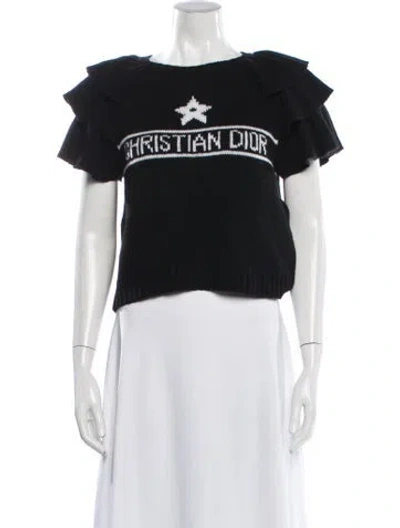 Pre-owned Dior Cashmere Graphic Print Sweater In Black