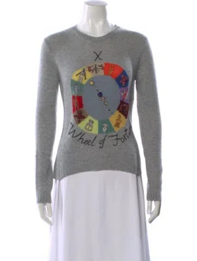 Pre-owned Dior Cashmere Graphic Print Sweater In Gray