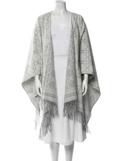 Pre-owned Dior Cashmere Graphic Print Sweater In Gray