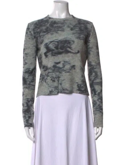 Pre-owned Dior Cashmere Graphic Print Sweater In Grey