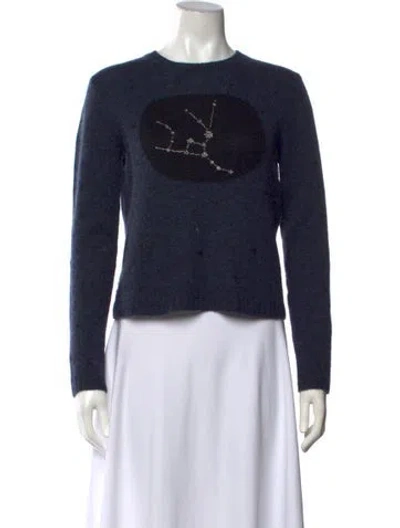 Pre-owned Dior Cashmere Graphic Print Sweater In Grey