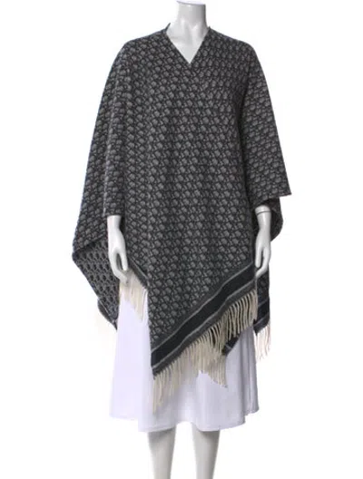 Pre-owned Dior Cashmere Graphic Print Sweater In Grey