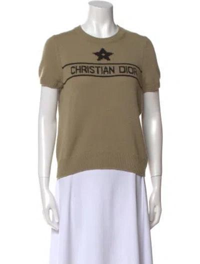 Pre-owned Dior Cashmere Graphic Print Sweater In Neutral
