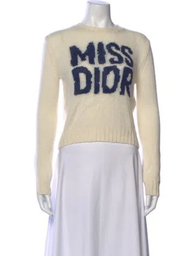 Pre-owned Dior Cashmere Graphic Print Sweater In Neutral