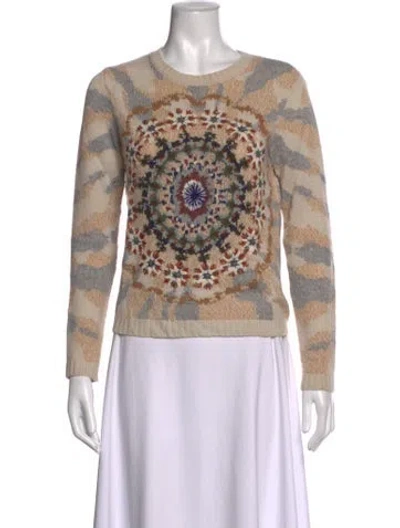 Pre-owned Dior Cashmere Graphic Print Sweater In Neutrals