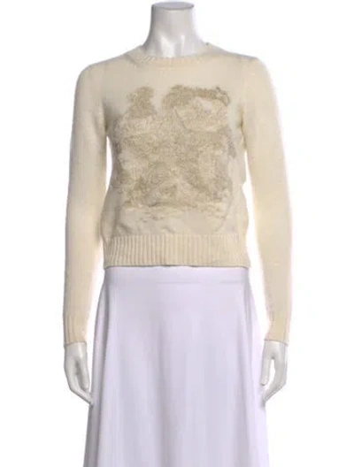 Pre-owned Dior Cashmere Graphic Print Sweater In Neutrals