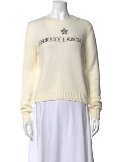 Pre-owned Dior Cashmere Graphic Print Sweater In Neutrals