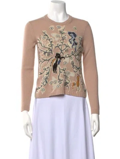 Pre-owned Dior Cashmere Graphic Print Sweater In Neutrals