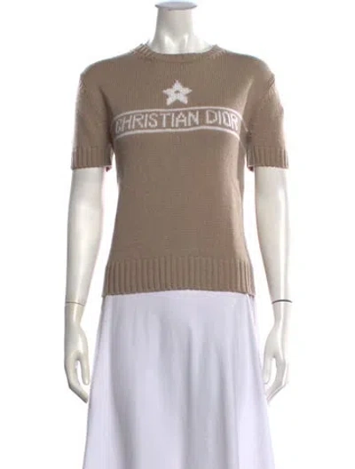 Pre-owned Dior Cashmere Graphic Print Sweater In Neutrals