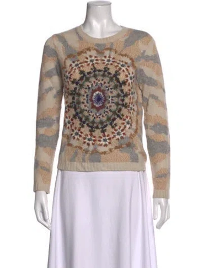 Pre-owned Dior Cashmere Graphic Print Sweater In Neutrals