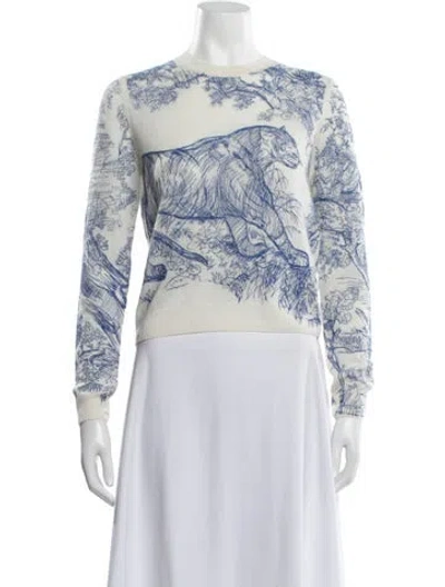 Pre-owned Dior Cashmere Graphic Print Sweater In Neutrals