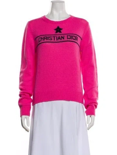 Pre-owned Dior Cashmere Graphic Print Sweater In Pink