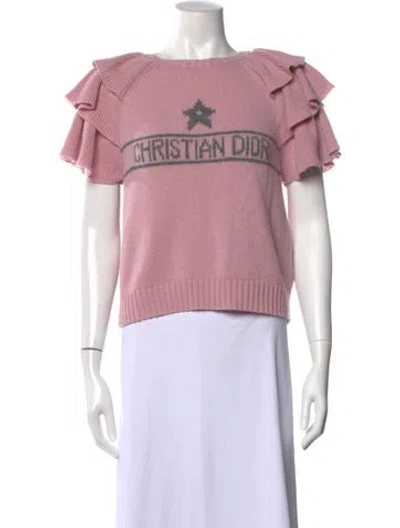 Pre-owned Dior Cashmere Graphic Print Sweater In Pink