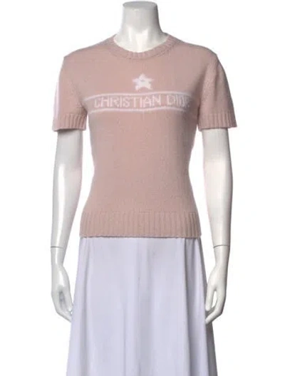Pre-owned Dior Cashmere Graphic Print Sweater In Pink