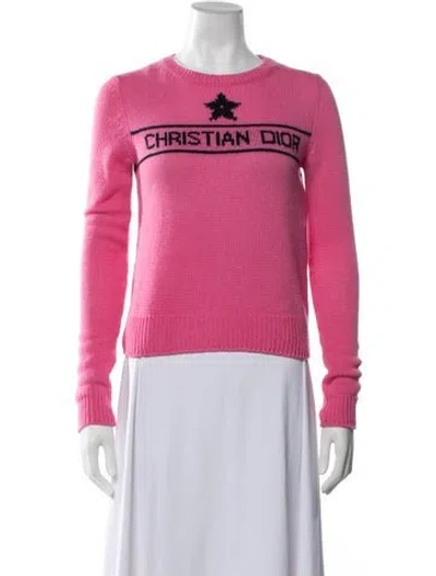 Pre-owned Dior Cashmere Graphic Print Sweater In Pink
