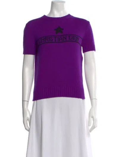 Pre-owned Dior Cashmere Graphic Print Sweater In Purple