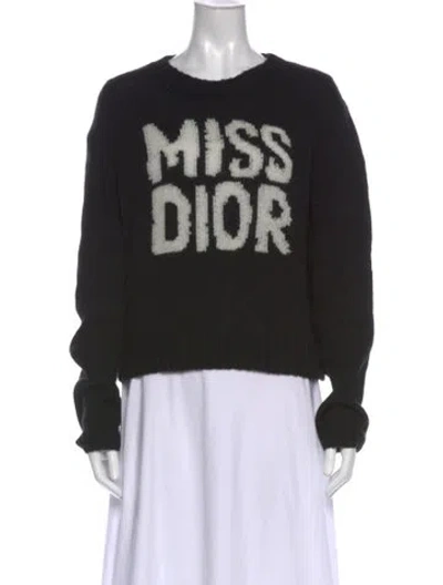 Pre-owned Dior Cashmere Graphic Print Sweater W/ Tags In Black