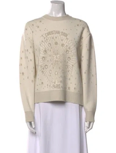 Pre-owned Dior Cashmere Graphic Print Sweater W/ Tags In Neutral