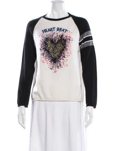 Pre-owned Dior Cashmere Graphic Print Sweater In White