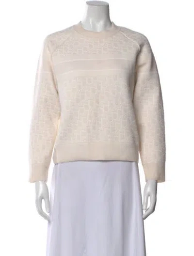 Pre-owned Dior Cashmere Graphic Print Top In Neutrals