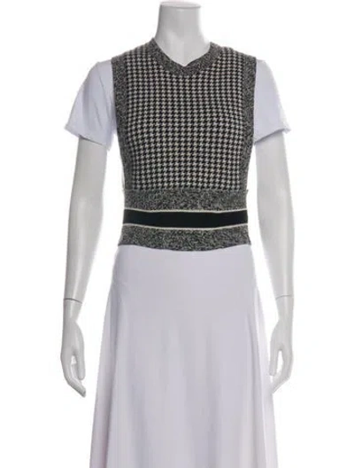 Pre-owned Dior Cashmere Houndstooth Print Jacket In Grey