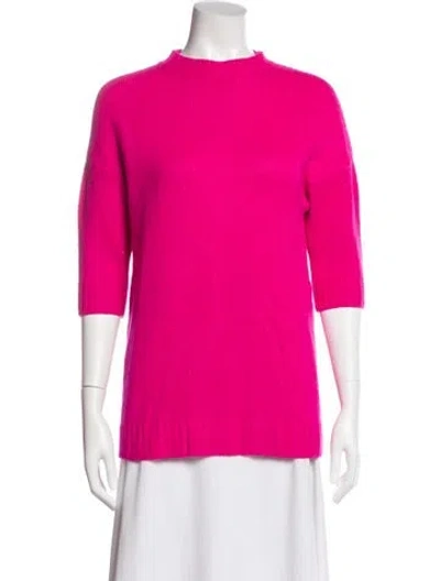 Pre-owned Dior Cashmere Mock Neck Sweater In Pink