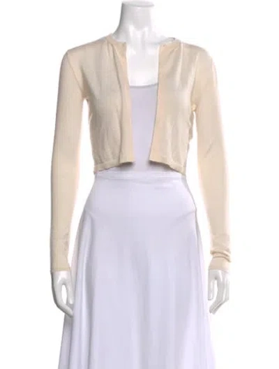 Pre-owned Dior Cashmere Open Front Sweater In Neutral