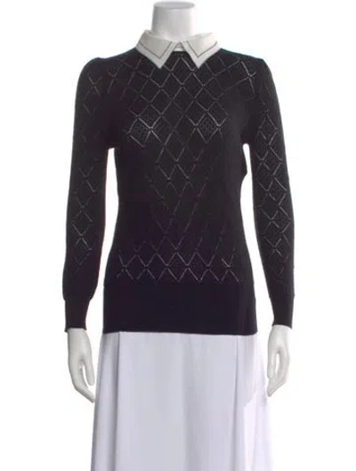 Pre-owned Dior Cashmere Patterned Sweater In Black