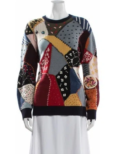 Pre-owned Dior Cashmere Patterned Sweater In Blue