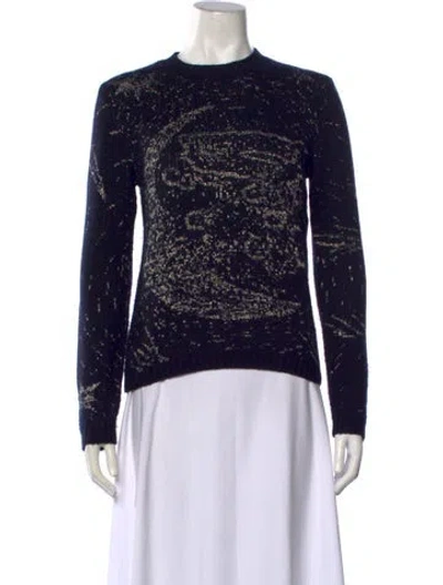 Pre-owned Dior Cashmere Patterned Sweater In Blue/metallic