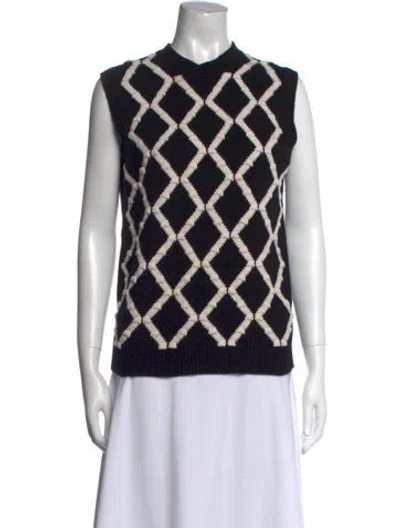 Pre-owned Dior Cashmere Plaid Print Sweater In Black