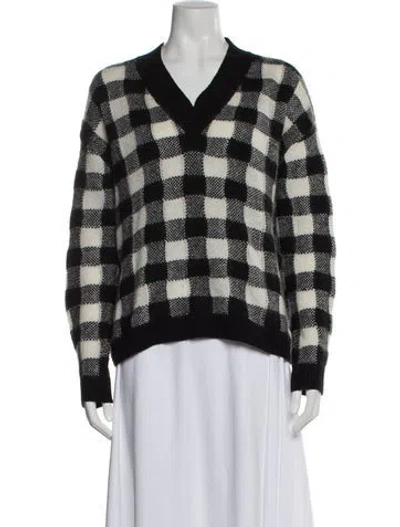 Pre-owned Dior Cashmere Plaid Print Sweater In Black