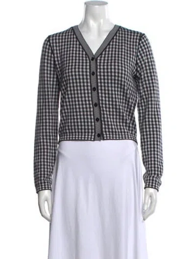 Pre-owned Dior Cashmere Plaid Print Sweater In Black