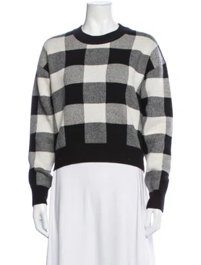 Pre-owned Dior Cashmere Plaid Print Sweater In Black/white