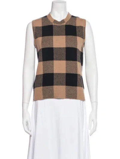 Pre-owned Dior Cashmere Plaid Print Sweater In White