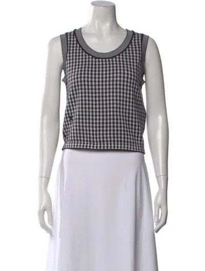 Pre-owned Dior Cashmere Plaid Print Top In Black