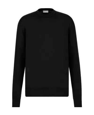 Dior Cashmere Plain Knitted Pullover In Black