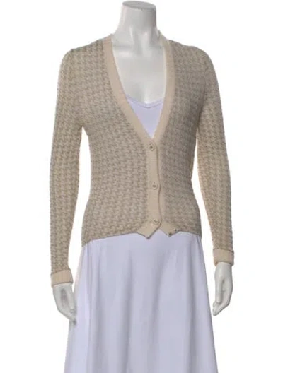 Pre-owned Dior Cashmere Plunge Neckline Sweater