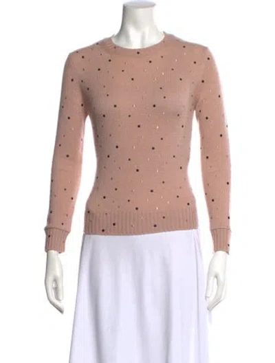 Pre-owned Dior Cashmere Polka Dot Print Sweater In Pink