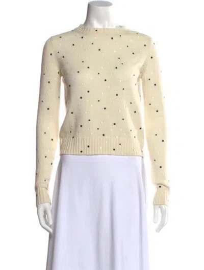 Pre-owned Dior Cashmere Polka Dot Print Sweater In Yellow