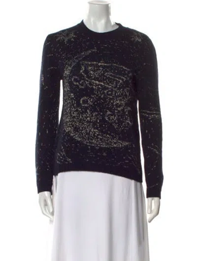 Pre-owned Dior Cashmere Printed Sweater In Blue