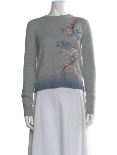 Pre-owned Dior Cashmere Printed Sweater In Gray