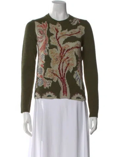 Pre-owned Dior Cashmere Printed Sweater In Green