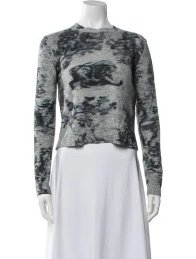 Pre-owned Dior Cashmere Printed Sweater In Grey