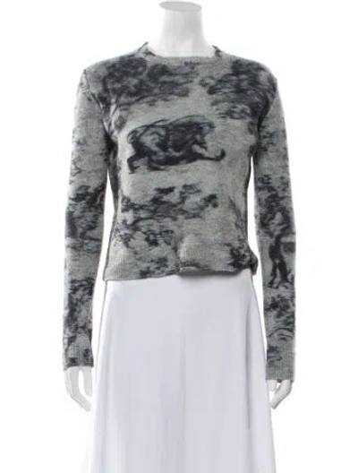 Pre-owned Dior Cashmere Printed Sweater In Grey