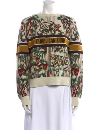 Pre-owned Dior Cashmere Printed Sweater In Neutral