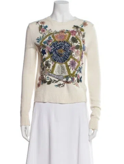 Pre-owned Dior Cashmere Printed Sweater In Neutral