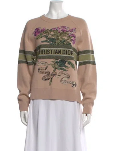Pre-owned Dior Cashmere Printed Sweater In Neutral