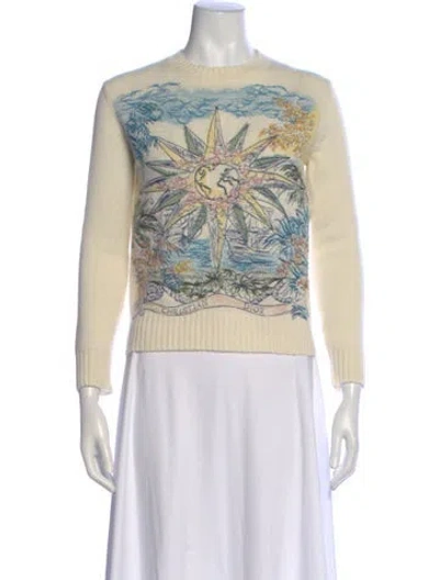 Pre-owned Dior Cashmere Printed Sweater In Neutral